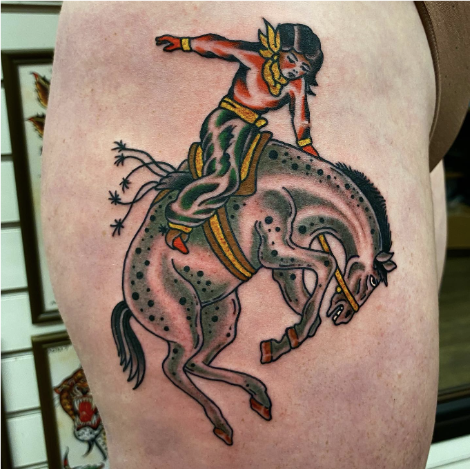 Horse head tattoo that I did recently at Stone Arch Tattoo in Minneapolis.  : r/traditionaltattoos